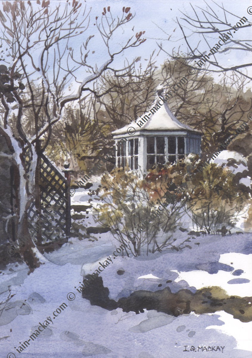 Summerhouse In Snow - Iain McKay